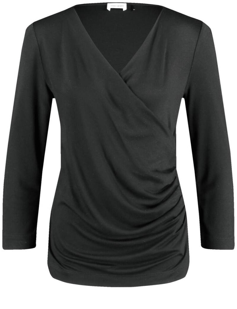 GERRY WEBER Collection - 3/4 Arm Shirt mit Wickeloptik schwarz - Gr. - 34 von GERRY WEBER Collection