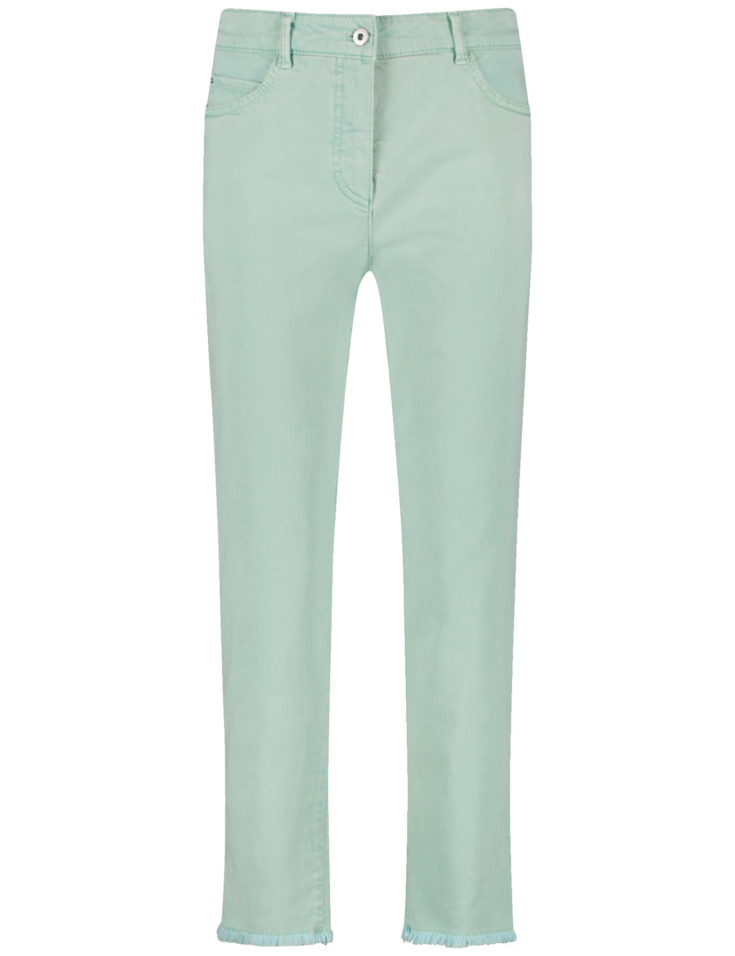 GERRY WEBER Collection - 7/8 Jeans mit fransigem Saum und Logostickerei icy sky - Gr. - 40 von GERRY WEBER Collection