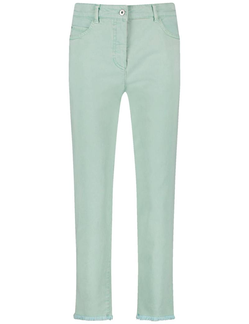 GERRY WEBER Collection - 7/8 Jeans mit fransigem Saum und Logostickerei icy sky - Gr. - 42 von GERRY WEBER Collection