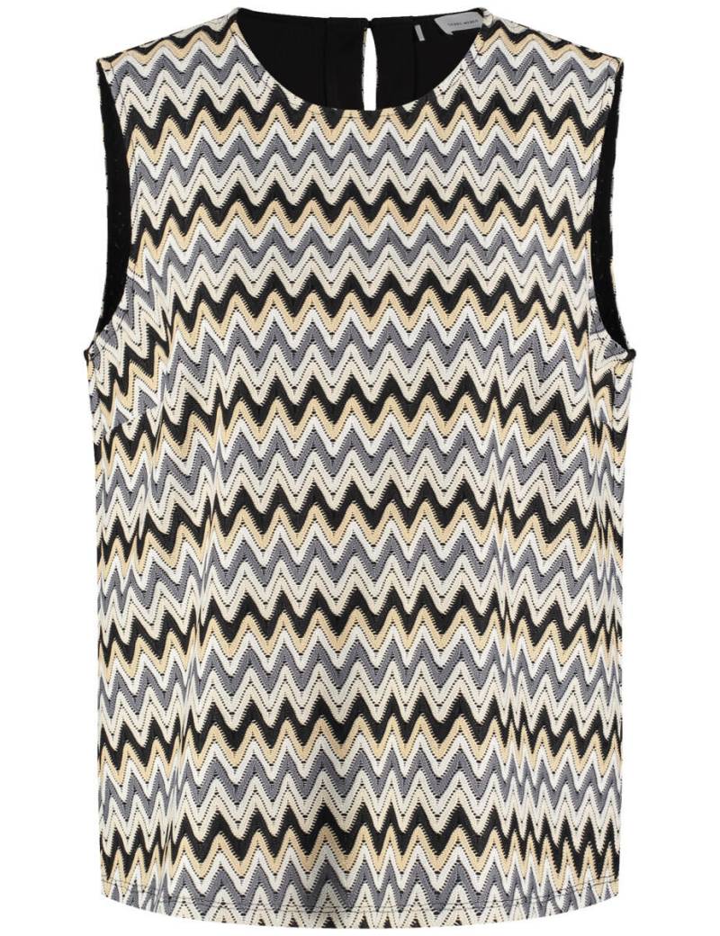 GERRY WEBER Collection - Ärmellose Bluse in Häkeloptik beige/weiß - Gr. - 40 von GERRY WEBER Collection