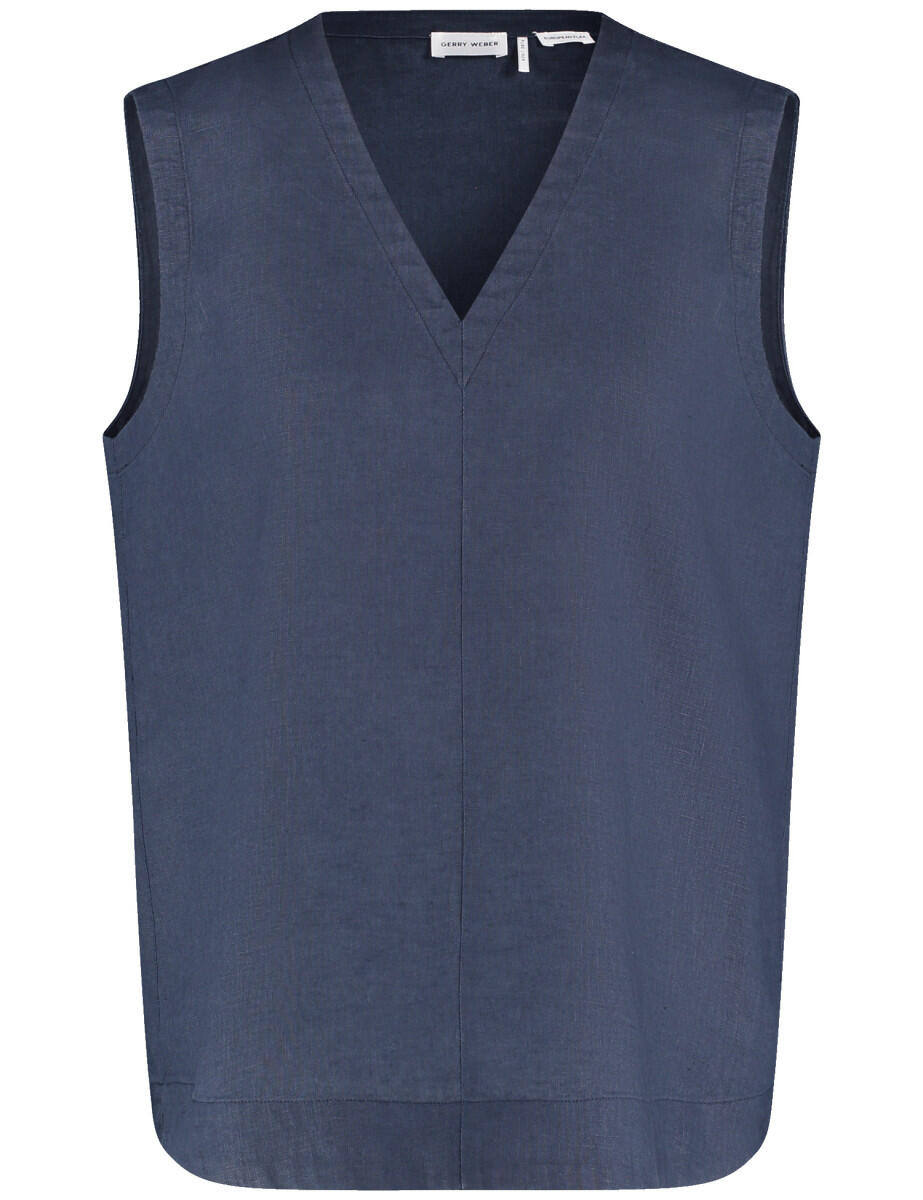 GERRY WEBER Collection - Ärmellose Leinenbluse blau - Gr. - 36 von GERRY WEBER Collection