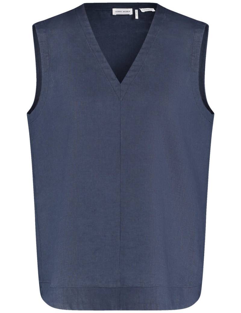GERRY WEBER Collection - Ärmellose Leinenbluse blau - Gr. - 36 von GERRY WEBER Collection