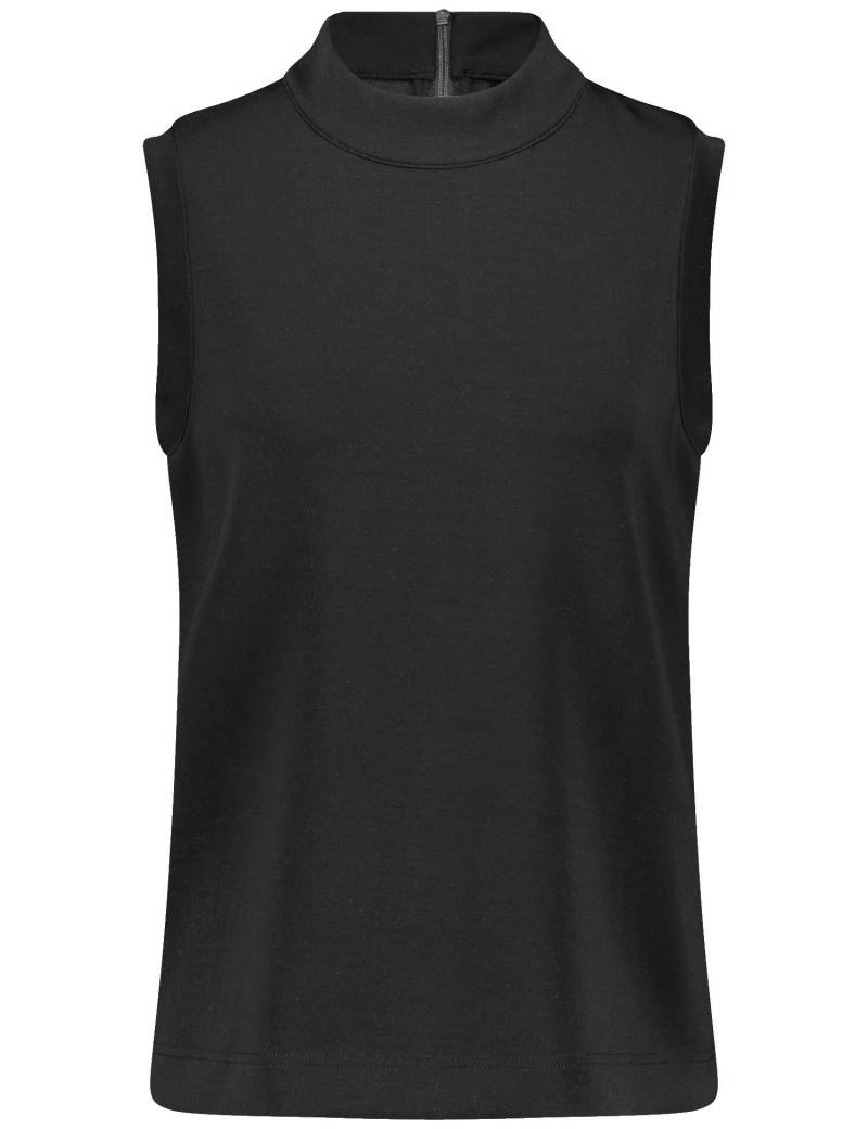 GERRY WEBER Collection - Ärmelloses Shirt SANDY WASHED mit Reißverschlussdetail schwarz - Gr. - 40 von GERRY WEBER Collection