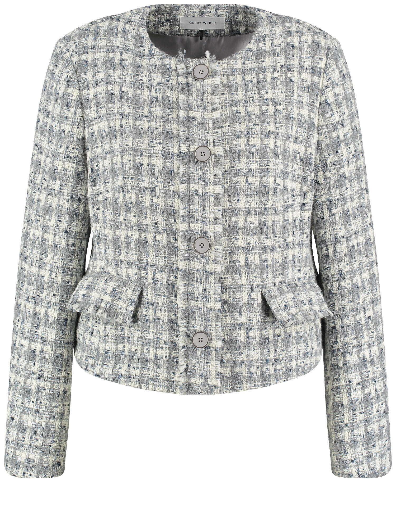 GERRY WEBER Collection - BLAZER LANGARM grey offwhite patterned - Gr. - 42 von GERRY WEBER Collection
