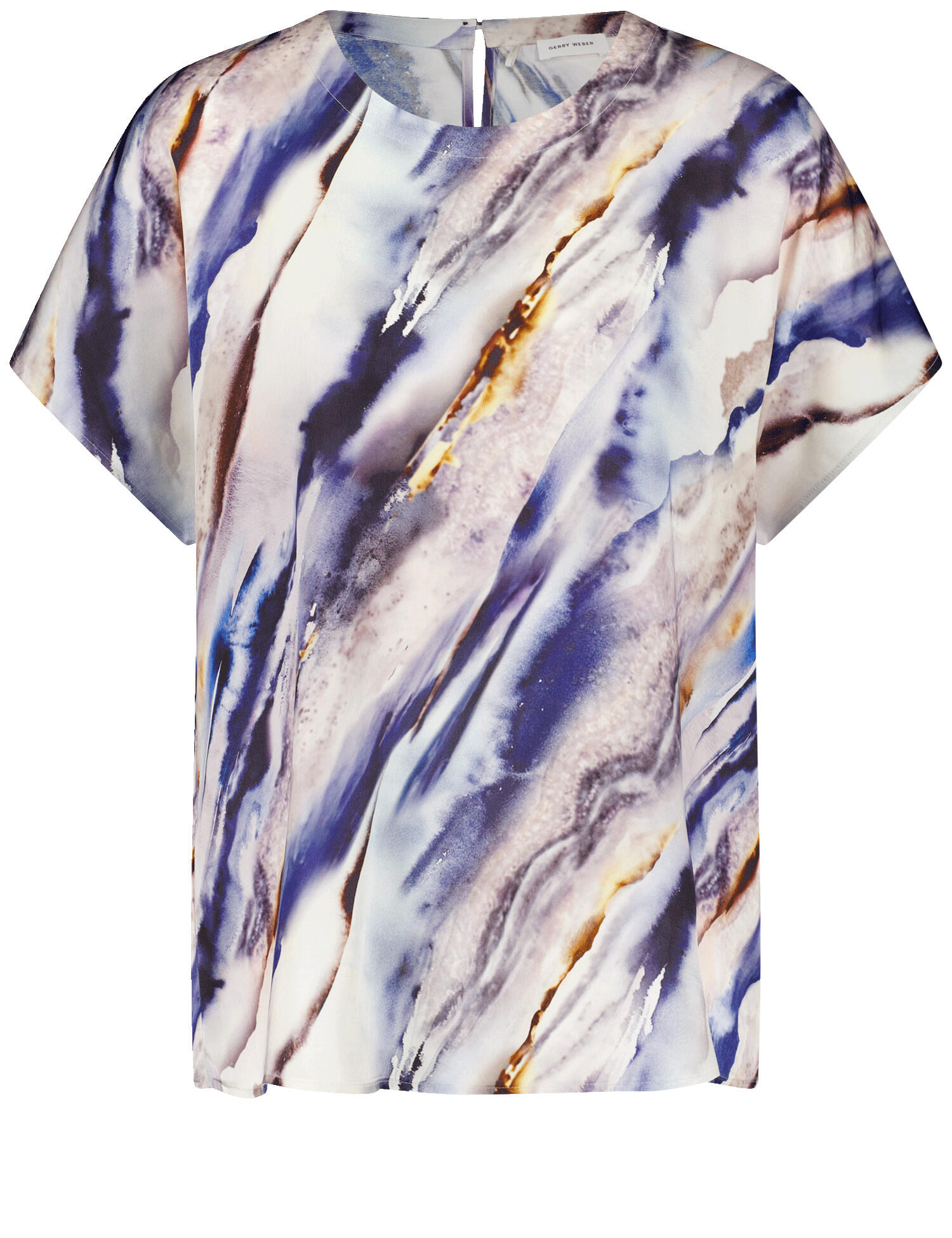 GERRY WEBER Collection - BLUSE 1/2 ARM beige/blue aquarell stripes - Gr. - 48 von GERRY WEBER Collection