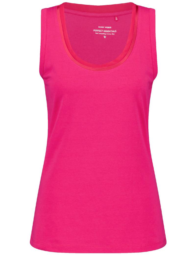 GERRY WEBER Collection - Basic Top mit Chiffonblende pink - Gr. - 36 von GERRY WEBER Collection