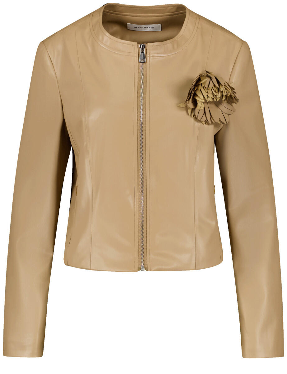 GERRY WEBER Collection - Beschichtete Blazerjacke mit Blumendetail gold - Gr. - 38 von GERRY WEBER Collection