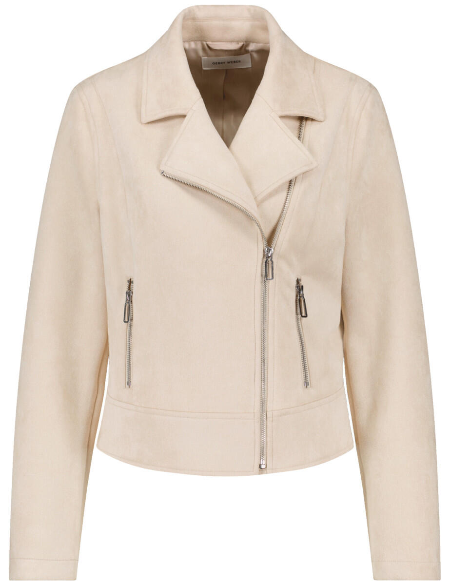 GERRY WEBER Collection - Bikerjacke aus Velours beige - Gr. - 44 von GERRY WEBER Collection