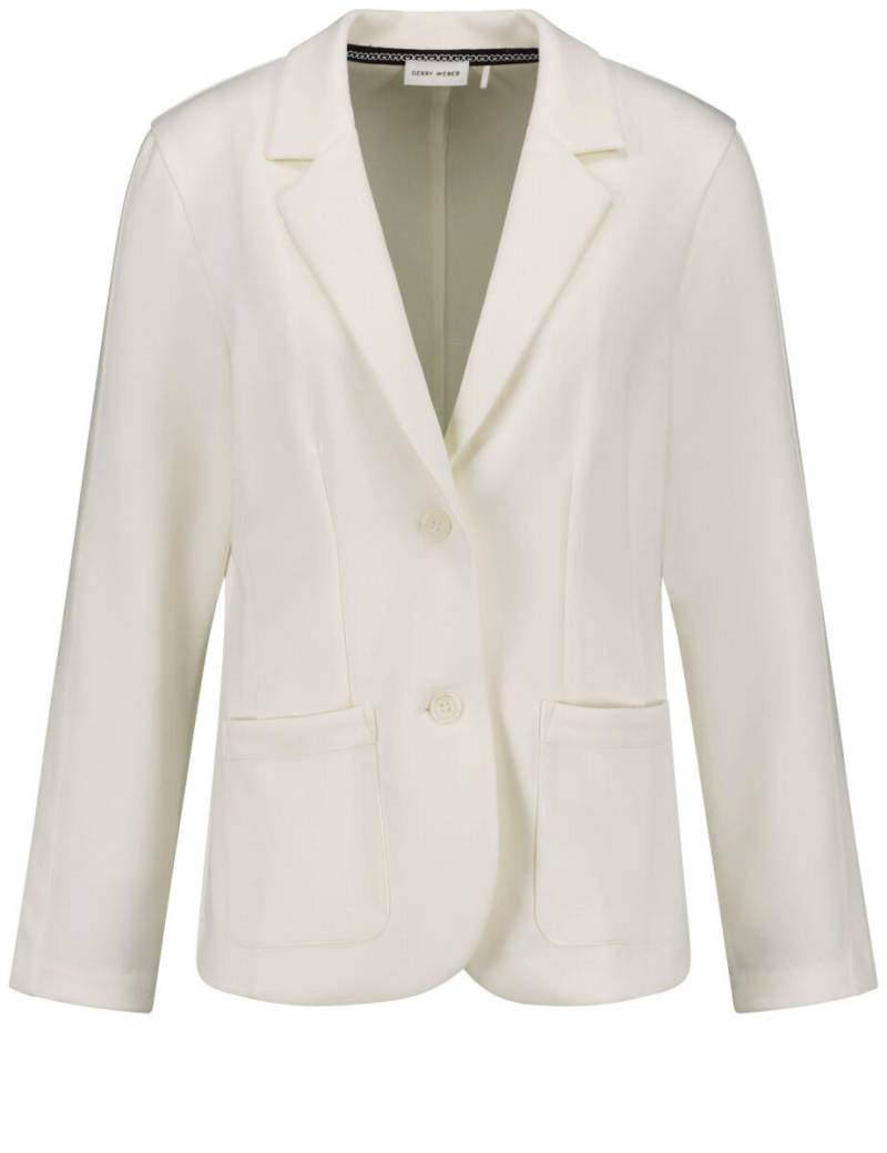 GERRY WEBER Collection - Blazer aus Jersey mit Rib-Details beige/weiß - Gr. - 40 von GERRY WEBER Collection