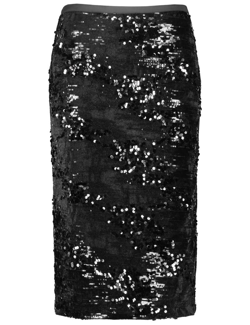 GERRY WEBER Collection - Bleistiftrock mit Pailletten und Teilungsnaht schwarz - Gr. - 38 von GERRY WEBER Collection