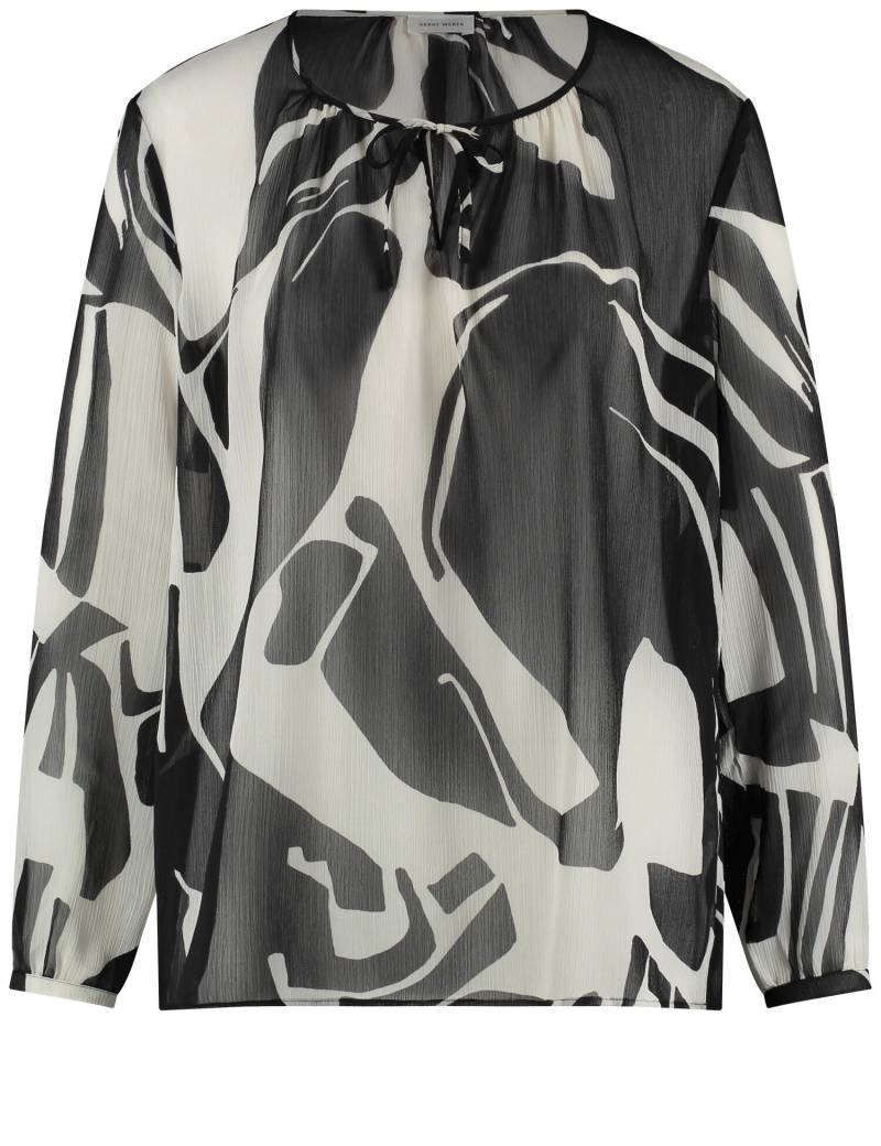 GERRY WEBER Collection - Bluse 1/1 Arm black/offwhite big graphic - Gr. - 44 von GERRY WEBER Collection