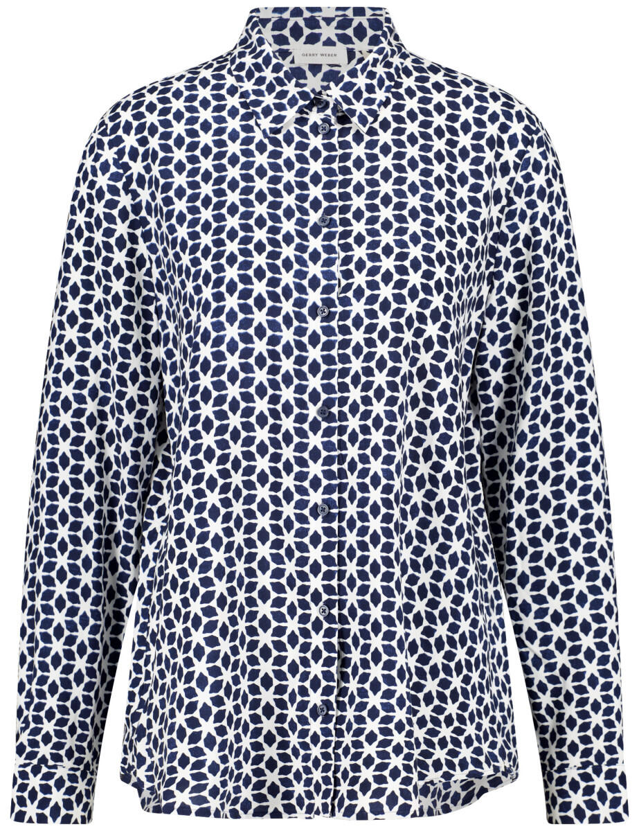 GERRY WEBER Collection - Bluse mit Muster blau/weiß - Gr. - 48 von GERRY WEBER Collection