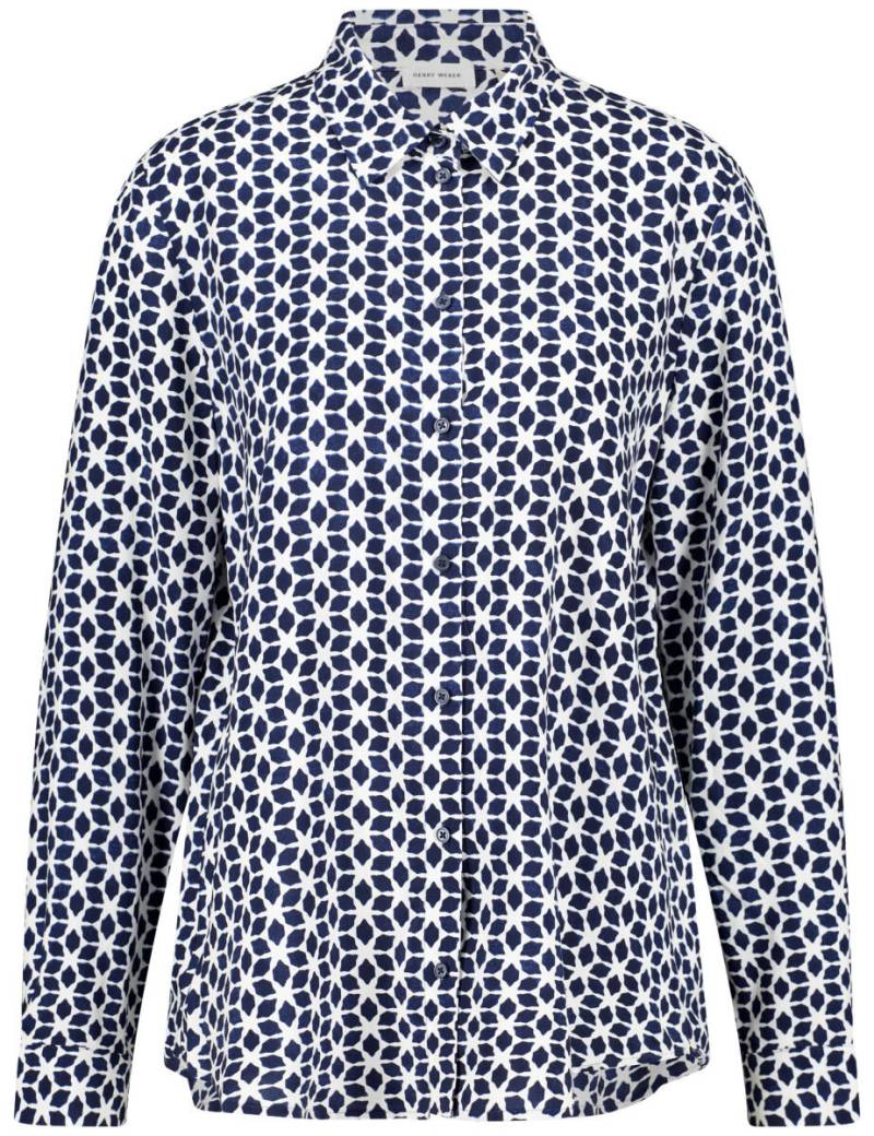 GERRY WEBER Collection - Bluse mit Muster blau/weiß - Gr. - 48 von GERRY WEBER Collection