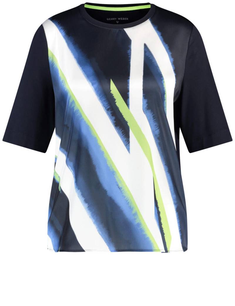 GERRY WEBER Collection - Blusenshirt aus Material-Patch blau - Gr. - 44 von GERRY WEBER Collection