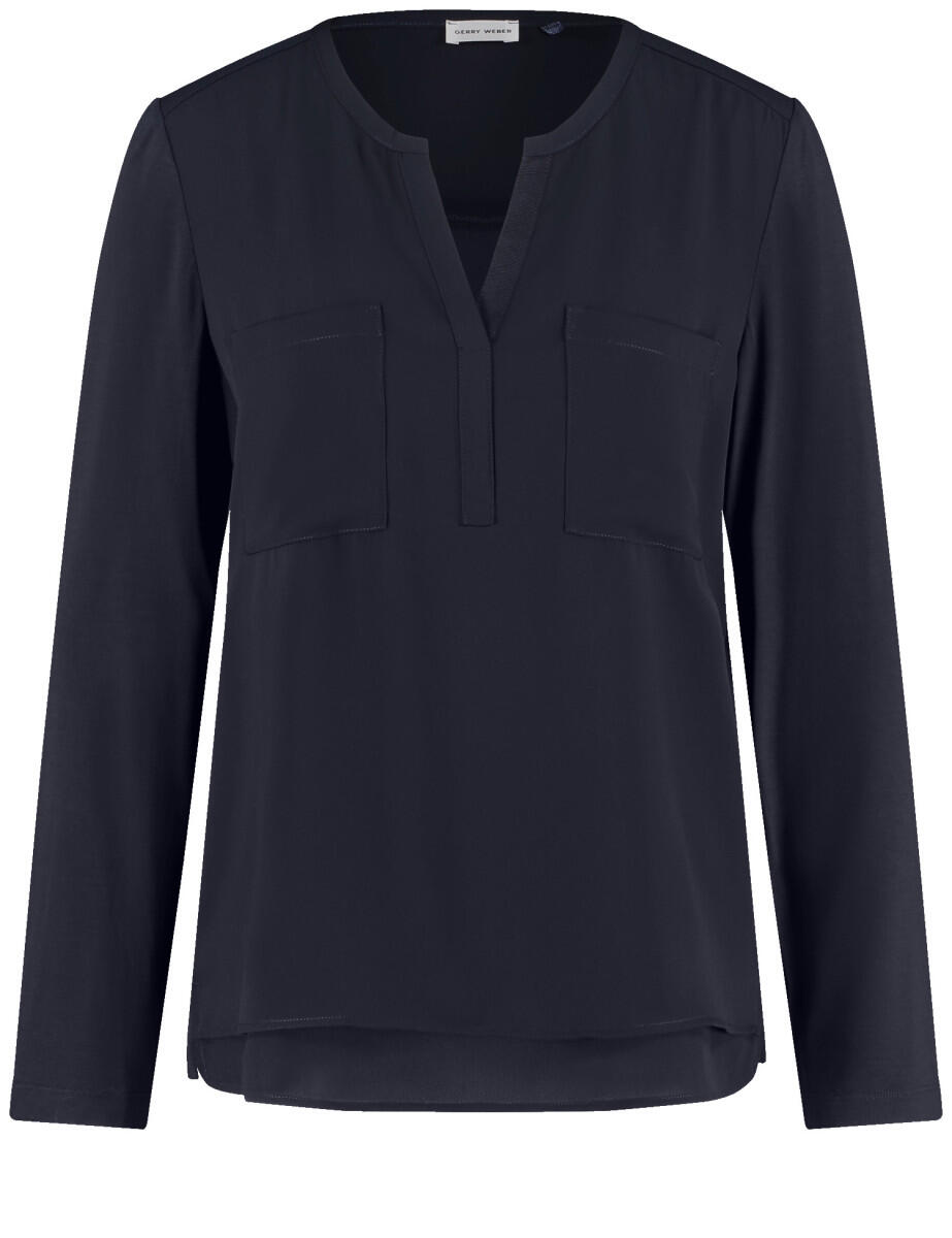GERRY WEBER Collection - Blusenshirt mit Material-Patch blau - Gr. - 38 von GERRY WEBER Collection