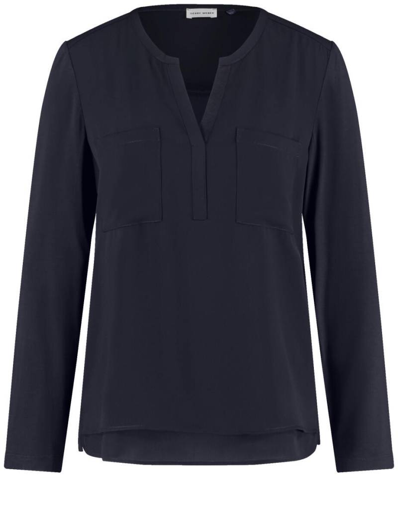 GERRY WEBER Collection - Blusenshirt mit Material-Patch blau - Gr. - 38 von GERRY WEBER Collection