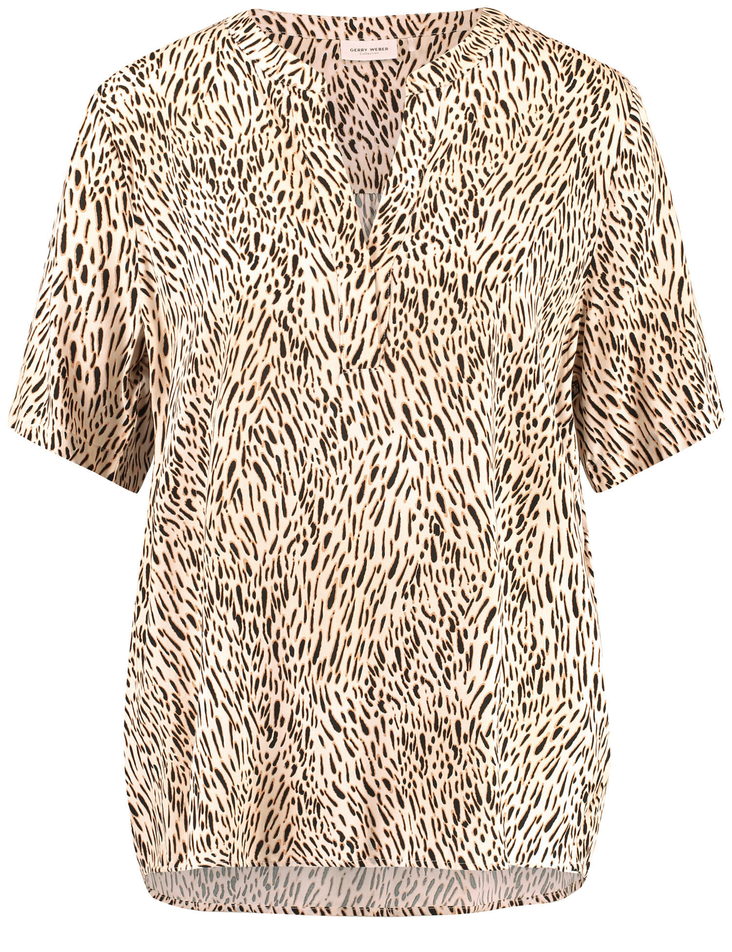 GERRY WEBER Collection - Blusenshirt mit Tunika-Ausschnitt ecru/weiss/schwarz druck - Gr. - 40 von GERRY WEBER Collection