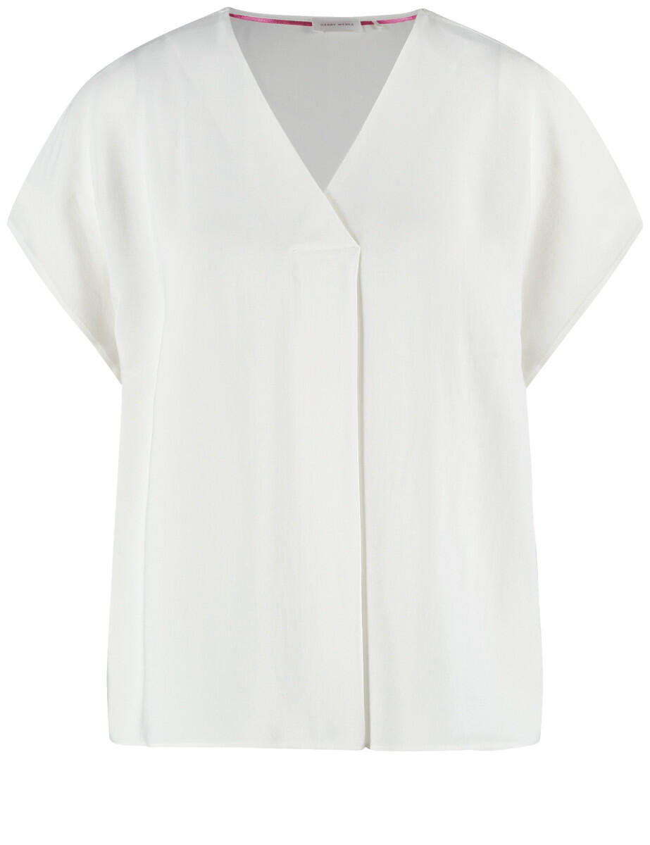 GERRY WEBER Collection - Blusenshirt mit aufspringender Falte beige/weiß - Gr. - 36 von GERRY WEBER Collection