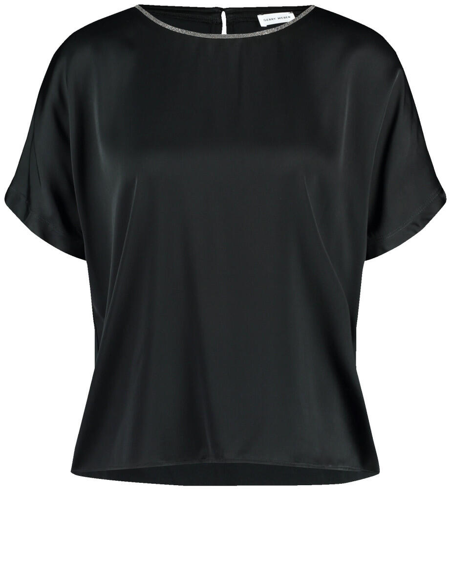GERRY WEBER Collection - Blusenshirt mit glitzernder Ausschnittblende schwarz - Gr. - 42 von GERRY WEBER Collection