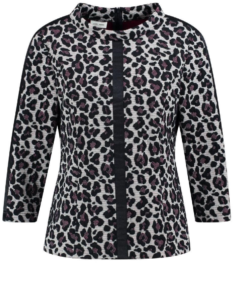 GERRY WEBER Collection - Blusentop mit Animalprint schwarz/grau/braun - Gr. - 40 von GERRY WEBER Collection