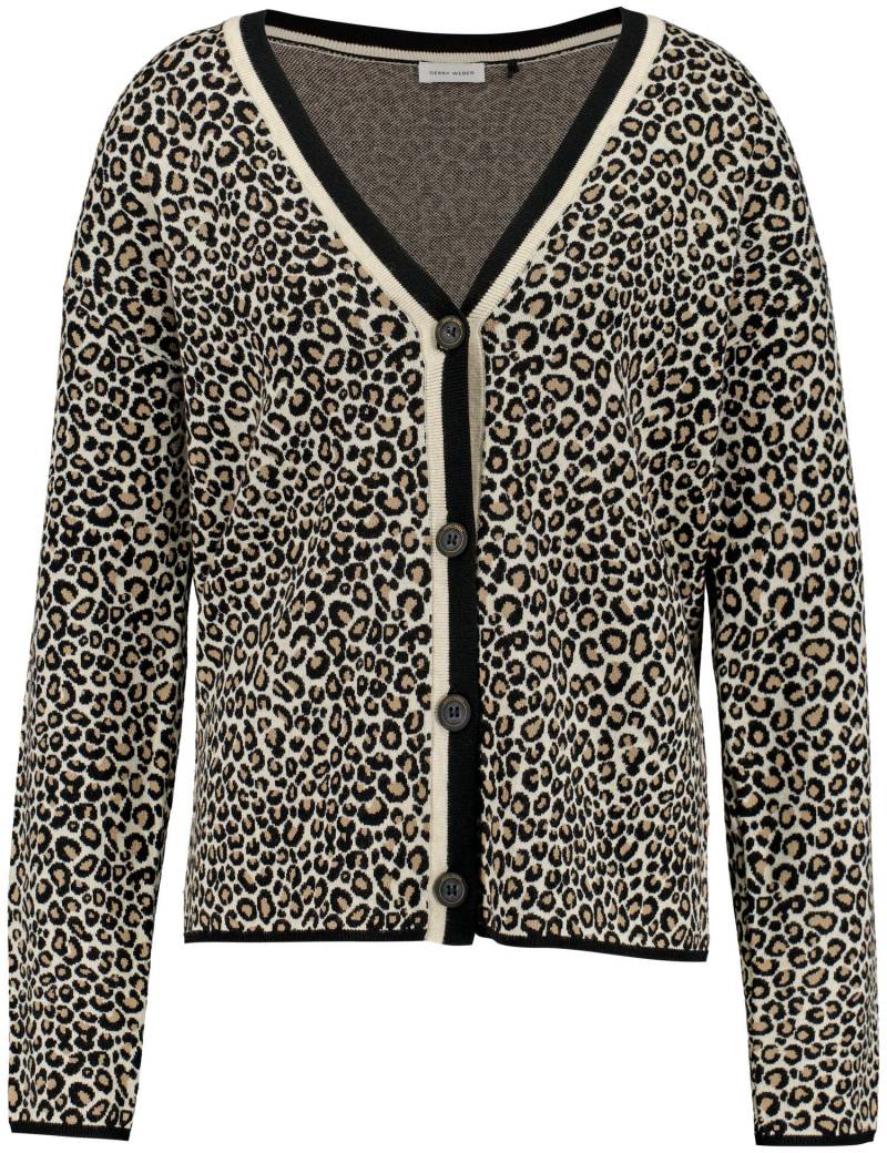 GERRY WEBER Collection - Cardigan mit Leo-Muster braun - Gr. - 36 von GERRY WEBER Collection