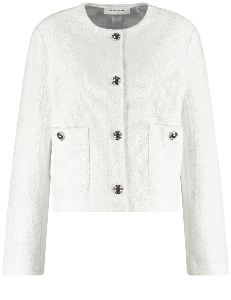GERRY WEBER Collection - Elegante Blazerjacke mit Bouclé-Optik off-white - Gr. - 40 von GERRY WEBER Collection
