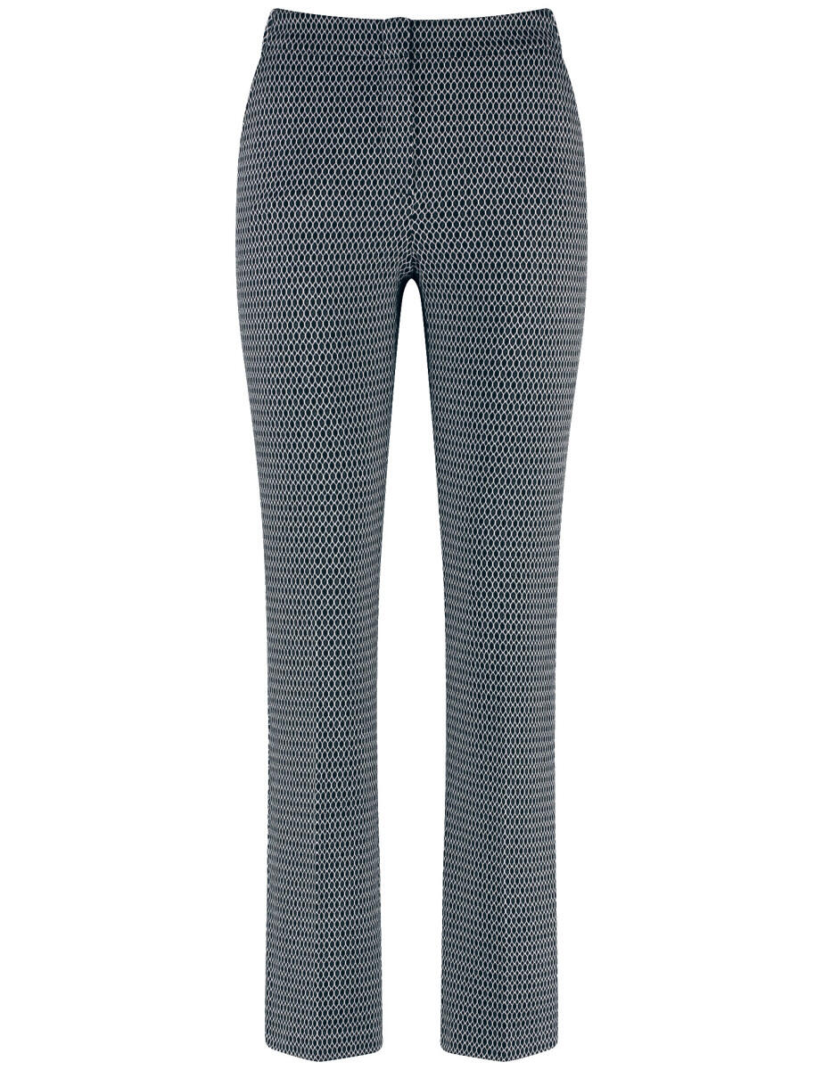 GERRY WEBER Collection - Elegante Stoffhose mit Wabenmuster schwarz - Gr. - 44 von GERRY WEBER Collection