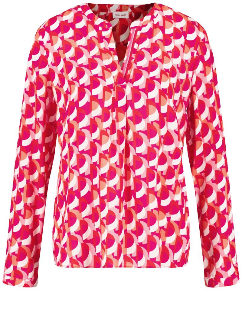 GERRY WEBER Collection - Fließende Langarmbluse mit Allover-Dessin pink/orange/red aop - Gr. - 42 von GERRY WEBER Collection