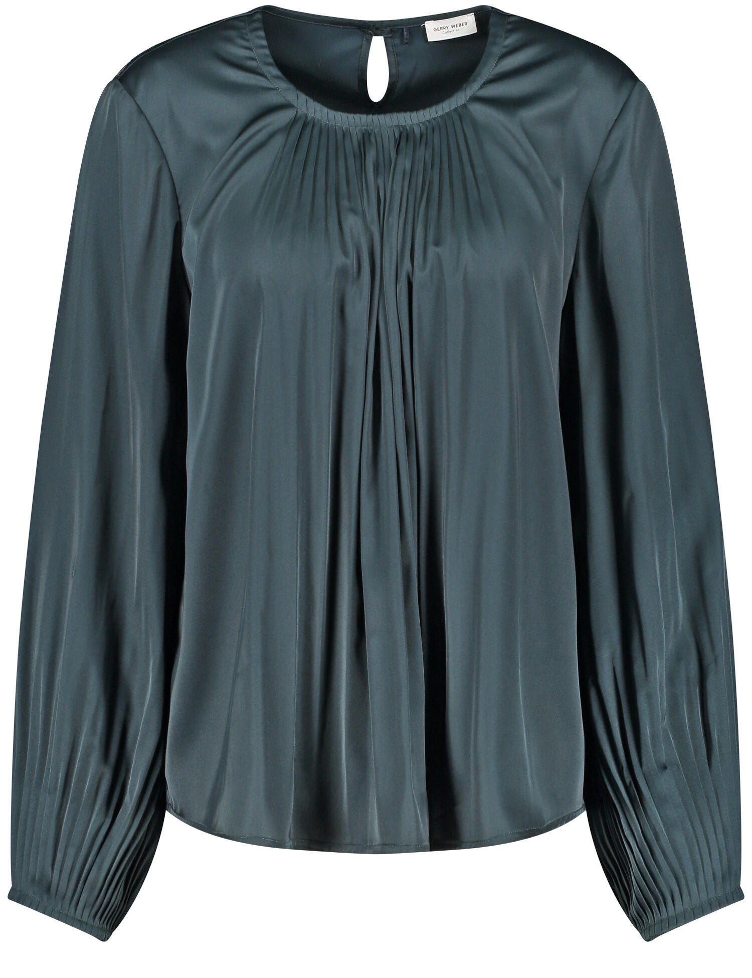 GERRY WEBER Collection - Fließende Plisseebluse green teal - Gr. - 40 von GERRY WEBER Collection