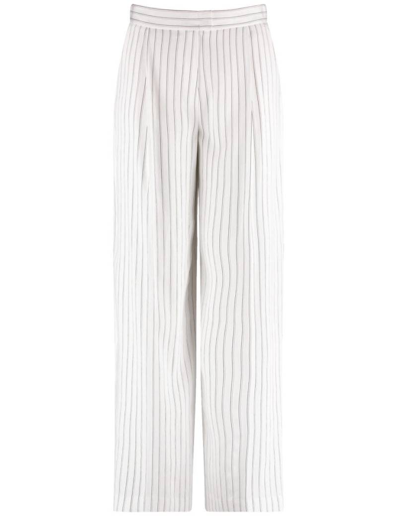 GERRY WEBER Collection - Fließende Stoffhose mit Nadelstreifen beige/weiß - Gr. - 42 von GERRY WEBER Collection