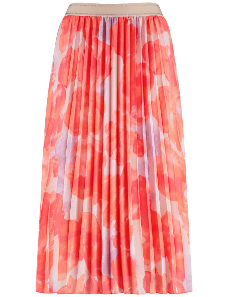 GERRY WEBER Collection - Fließender Plisseerock mit Dehnbund hazy orange/lavender aop - Gr. - 36 von GERRY WEBER Collection