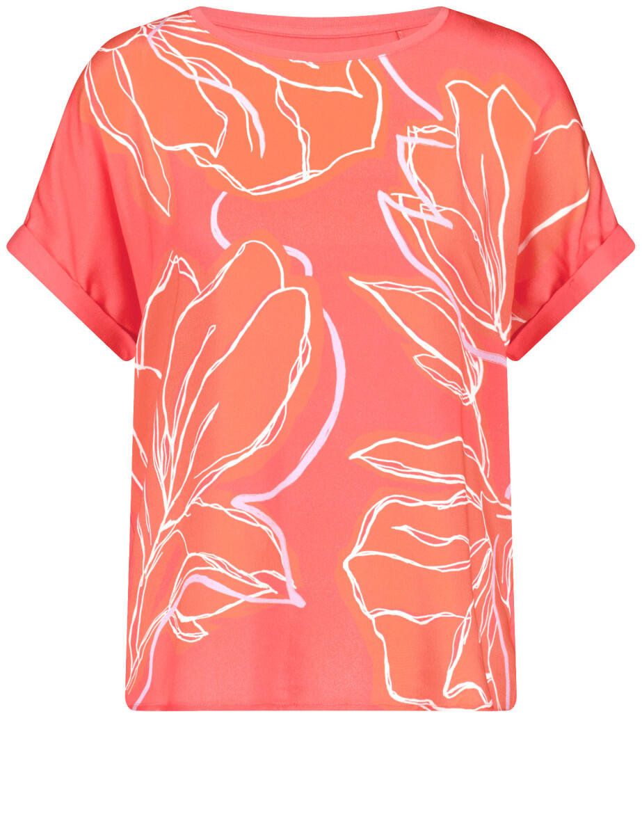 GERRY WEBER Collection - Fließendes Kurzarmshirt mit Material-Patch pink/orange - Gr. - 40 von GERRY WEBER Collection