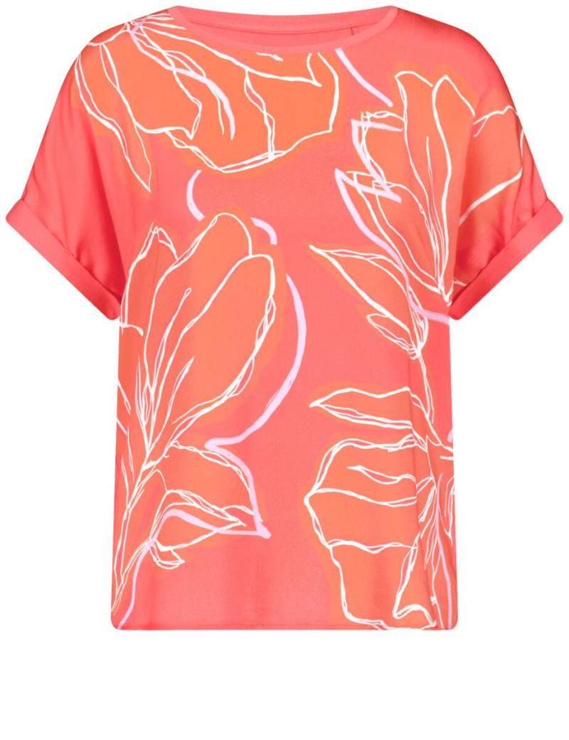 GERRY WEBER Collection - Fließendes Kurzarmshirt mit Material-Patch pink/orange - Gr. - 40 von GERRY WEBER Collection