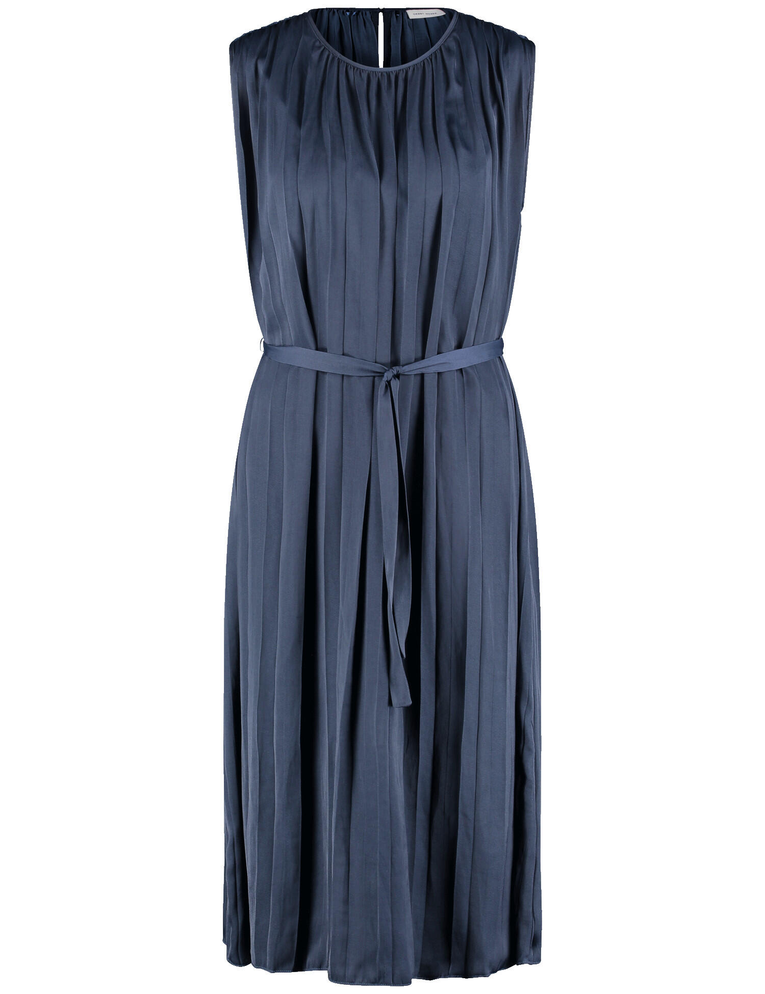 GERRY WEBER Collection - Fließendes Plisseekleid mit Taillenband indigo - Gr. - 46 von GERRY WEBER Collection