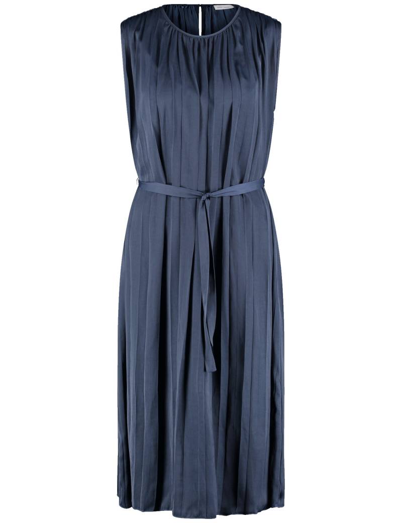 GERRY WEBER Collection - Fließendes Plisseekleid mit Taillenband indigo - Gr. - 46 von GERRY WEBER Collection