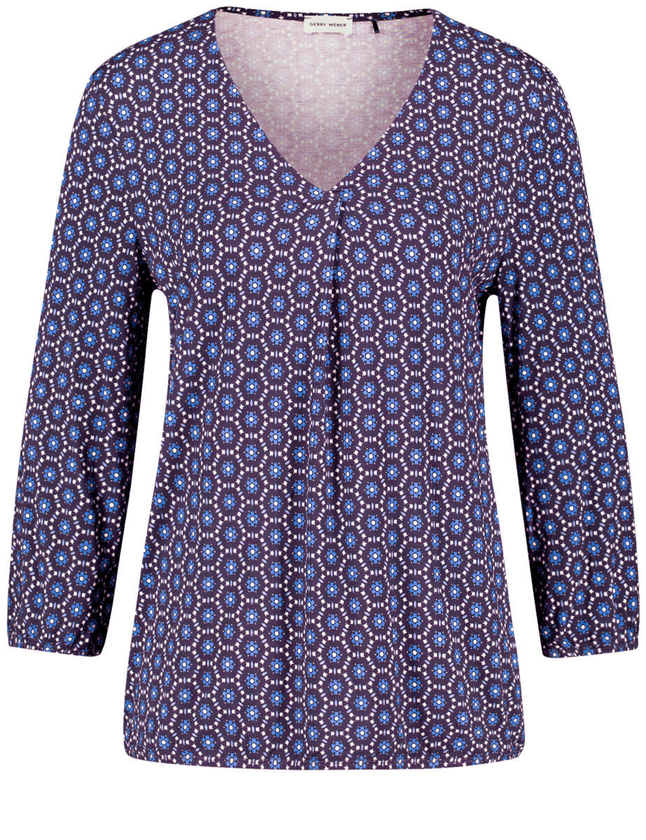 GERRY WEBER Collection - Gemustertes 3/4 Arm Shirt blau - Gr. - 38 von GERRY WEBER Collection