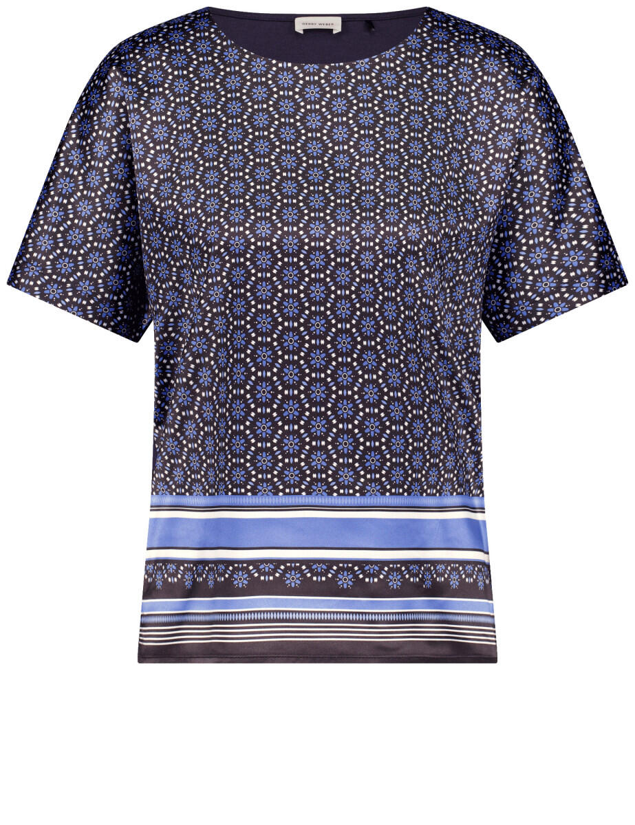 GERRY WEBER Collection - Gemustertes Blusenshirt blau - Gr. - 38 von GERRY WEBER Collection