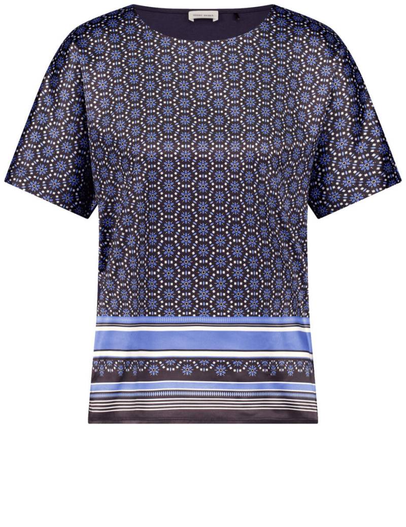 GERRY WEBER Collection - Gemustertes Blusenshirt blau - Gr. - 38 von GERRY WEBER Collection