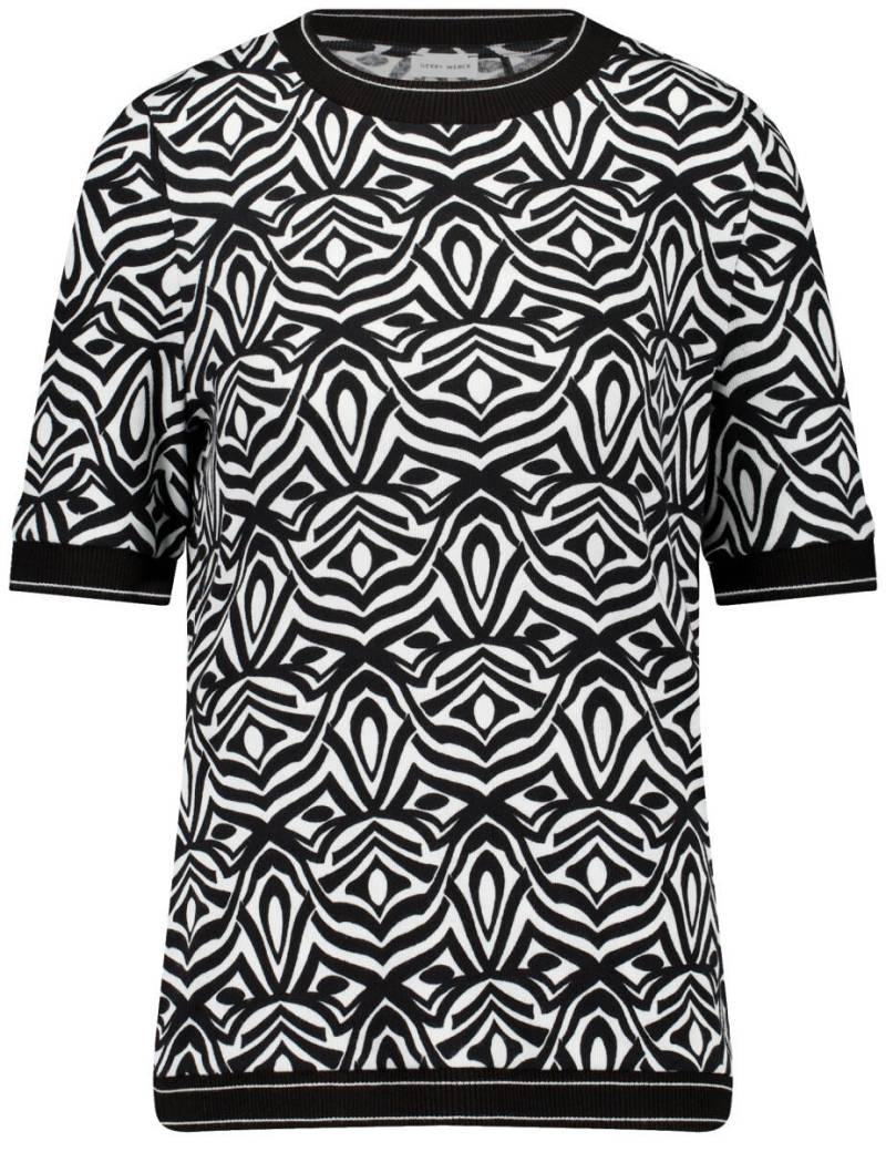 GERRY WEBER Collection - Gemustertes Halbarmshirt schwarz - Gr. - 38 von GERRY WEBER Collection