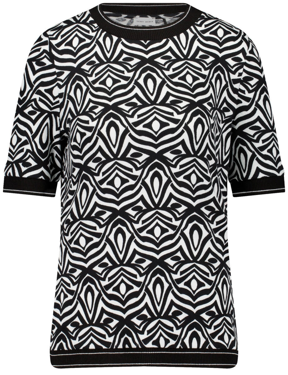 GERRY WEBER Collection - Gemustertes Halbarmshirt schwarz - Gr. - 40 von GERRY WEBER Collection