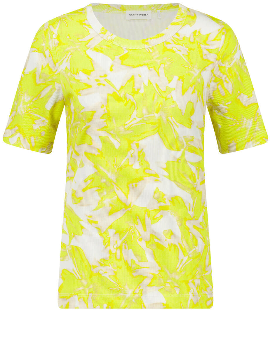 GERRY WEBER Collection - Geripptes T-Shirt mit Allover-Dessin gelb - Gr. - 44 von GERRY WEBER Collection