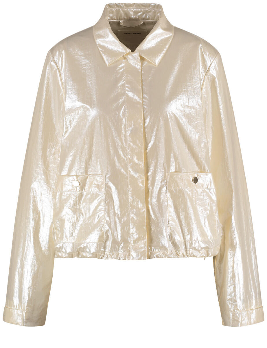 GERRY WEBER Collection - Glänzende Blazerjacke beige/weiß - Gr. - 38 von GERRY WEBER Collection