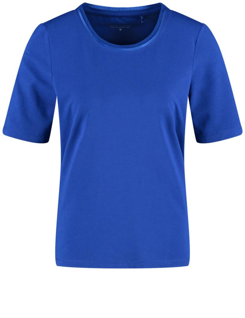 GERRY WEBER Collection - Halbarmshirt mit Chiffonblende blau - Gr. - 36 von GERRY WEBER Collection