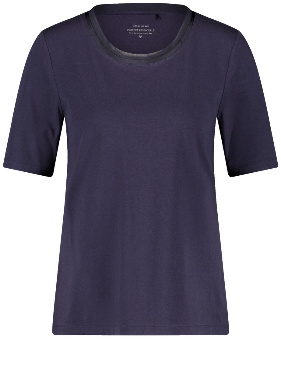 GERRY WEBER Collection - Halbarmshirt mit Chiffonblende blau - Gr. - 42 von GERRY WEBER Collection