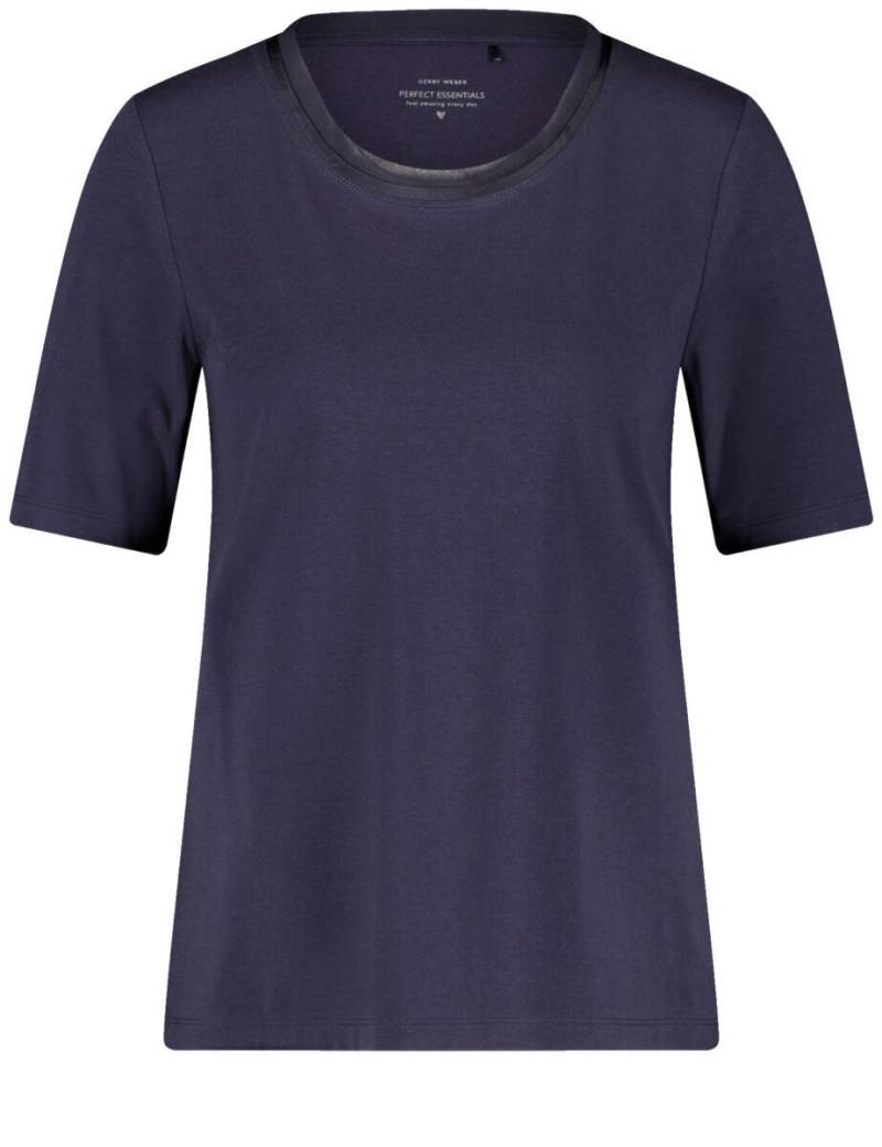 GERRY WEBER Collection - Halbarmshirt mit Chiffonblende blau - Gr. - 42 von GERRY WEBER Collection