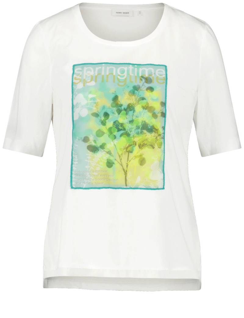 GERRY WEBER Collection - Halbarmshirt mit Frontprint aus Chiffon off white/khaki/lime plc - Gr. - 46 von GERRY WEBER Collection