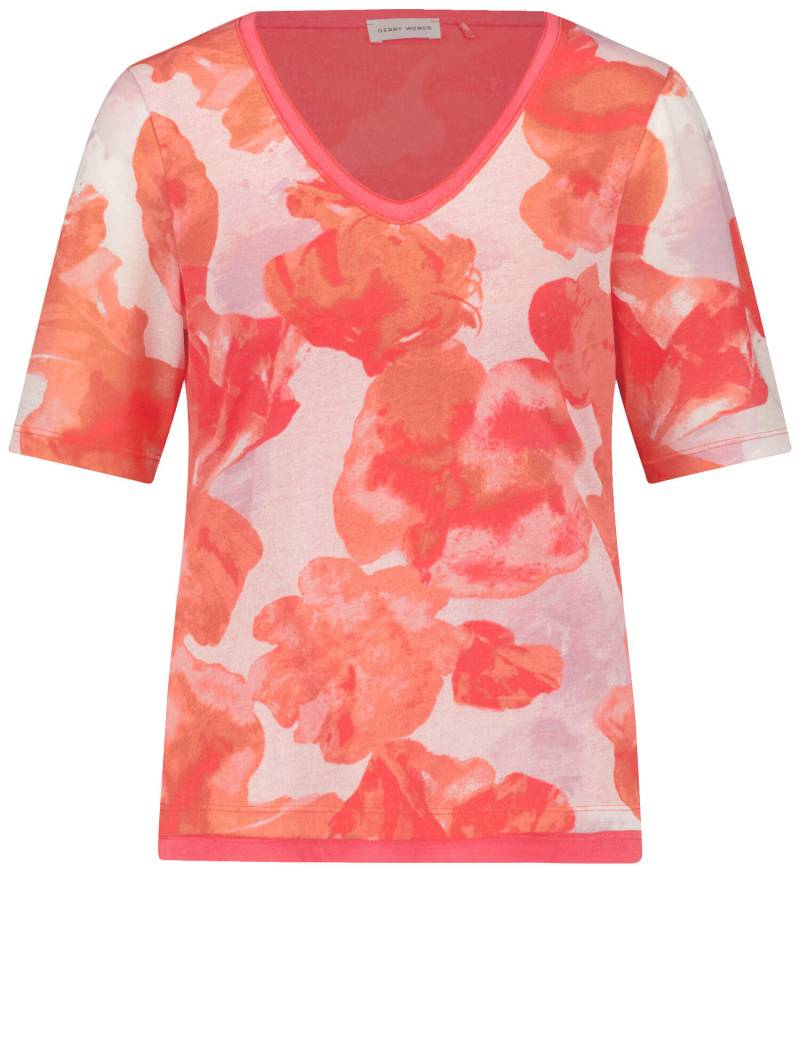 GERRY WEBER Collection - Halbarmshirt mit Mesh hazy orange/lavender aop - Gr. - 38 von GERRY WEBER Collection