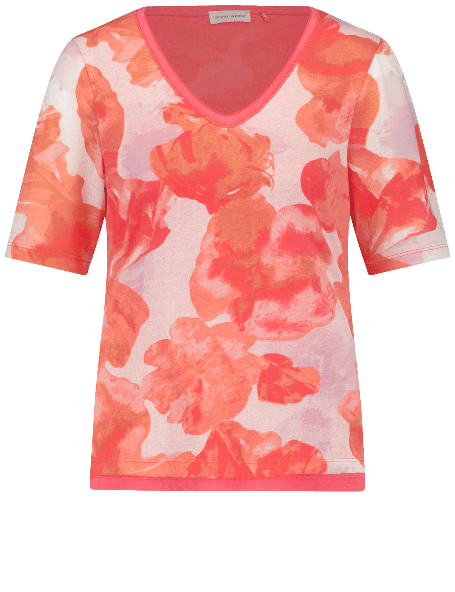 GERRY WEBER Collection - Halbarmshirt mit Mesh hazy orange/lavender aop - Gr. - 42 von GERRY WEBER Collection