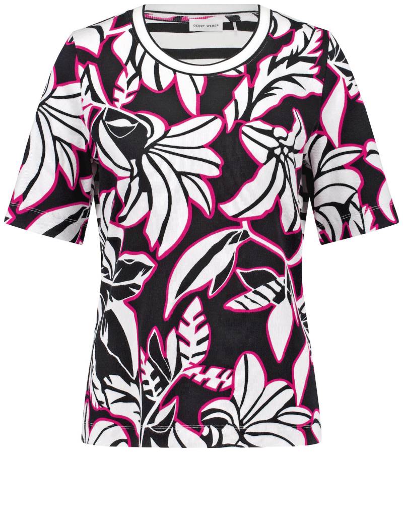 GERRY WEBER Collection - Halbarmshirt mit Muster-Patch black/white/pink - Gr. - 38 von GERRY WEBER Collection