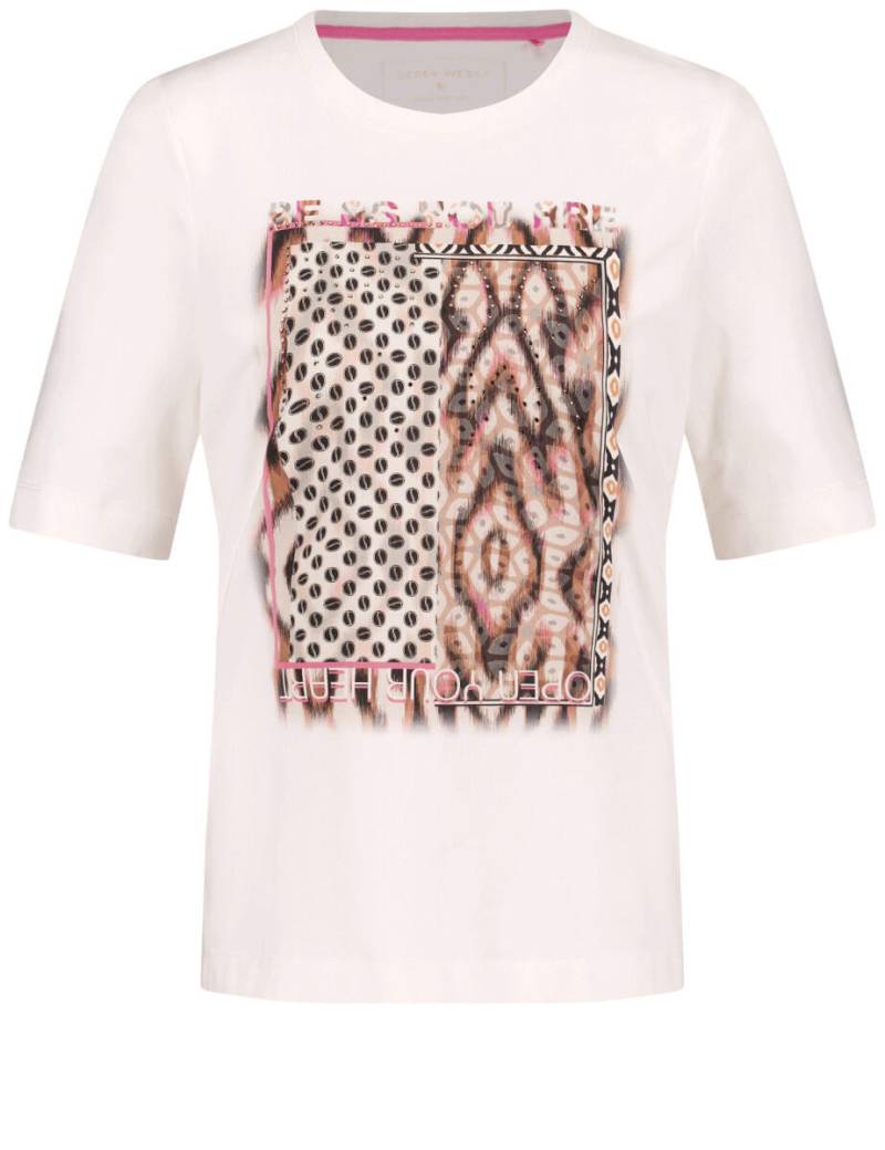 GERRY WEBER Collection - Halbarmshirt mit gepatchtem Frontprint beige/weiß - Gr. - 36 von GERRY WEBER Collection